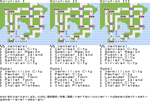 Minimum Vertex Covers of Pokemon Kanto map